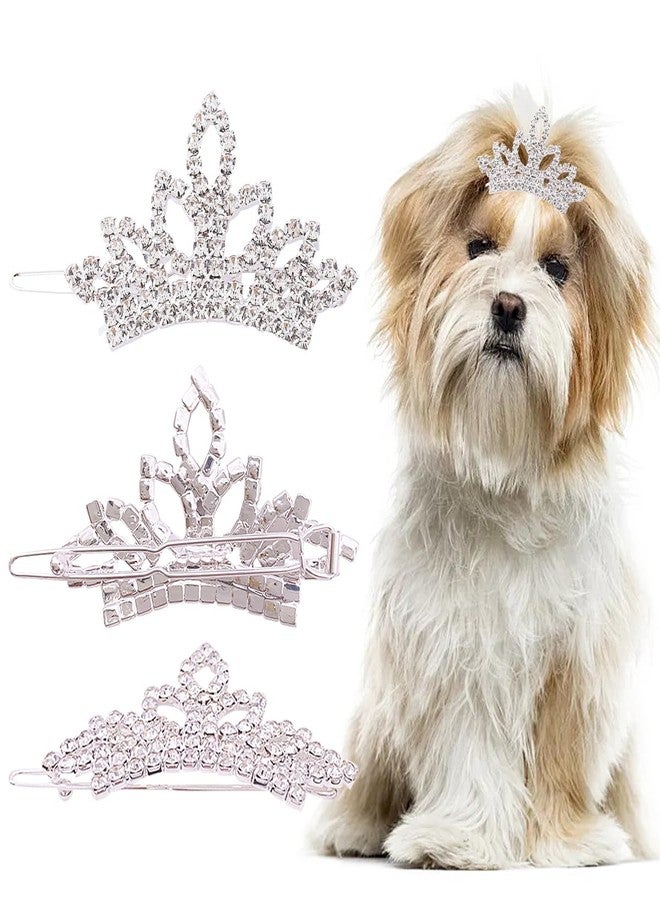 PET SHOW 1pc/Pack Dog Tiara Crown Hair Clips Bows for Small Dogs Costume Crystal Rhinestone Girls Puppies Barrette Grooming Hair Accessories - Image 5